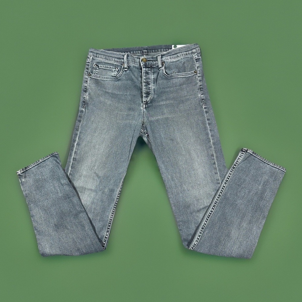 Rag n Bone Men's medium blue Slim Fit 2 button fly Jeans 34/33